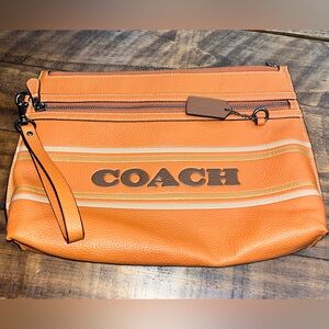 Coach Orange Leather Pouch